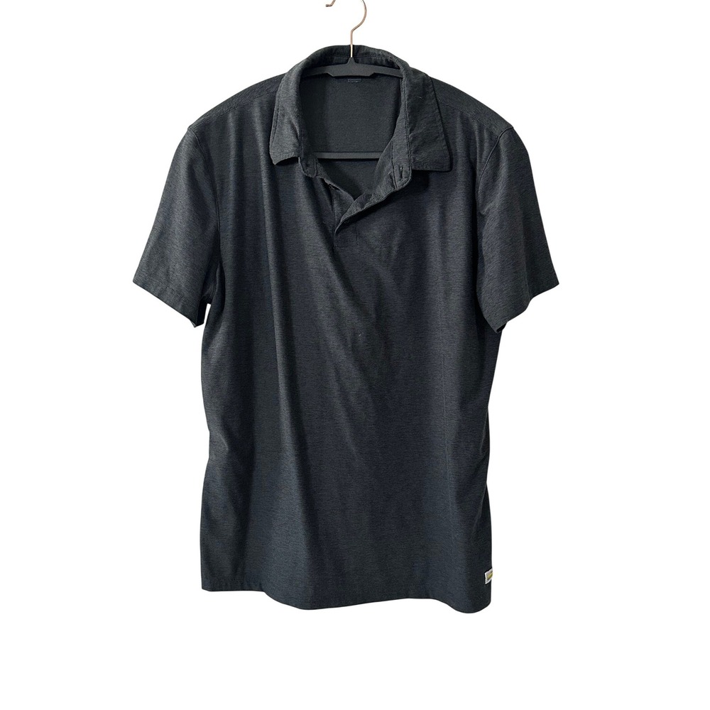 Vuori Strato Tech Polo Mens Large Charcoal Heather Grey Short Sleeve Golf Shirt